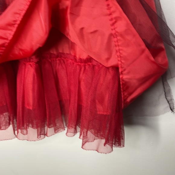 Sweet Heart Rose Girls Size 4 Red Black Sleeveless Glitter Tulle Holiday Dress - Picture 5 of 10